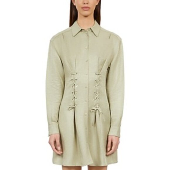 The Kooples French Designer Fashion Light Green Button-Up Dress Size Medium FR 2 - Picture 5 of 13